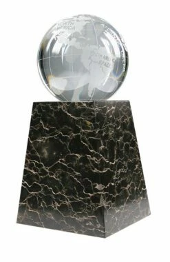 Crystal Globe Atop Marble Base ON SALE